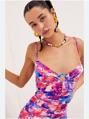 For Love And Lemons Colorful Floral Mini Dress XL